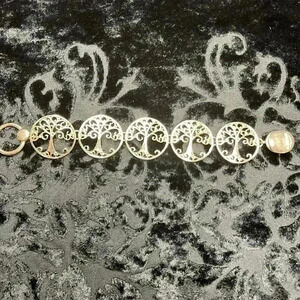 Vintage costume jewelry gold tree bracelet.